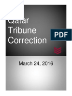 Qatar Tribune Correction