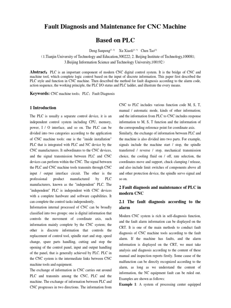13 Fault Diagnosis and Maintenance For CNC Machine PDF PDF