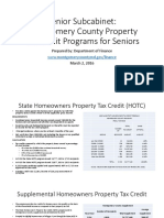 Senior Subcabinet: Montgomery County Property Tax Credit Programs For Seniors