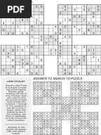 printable sudoku high five march 5