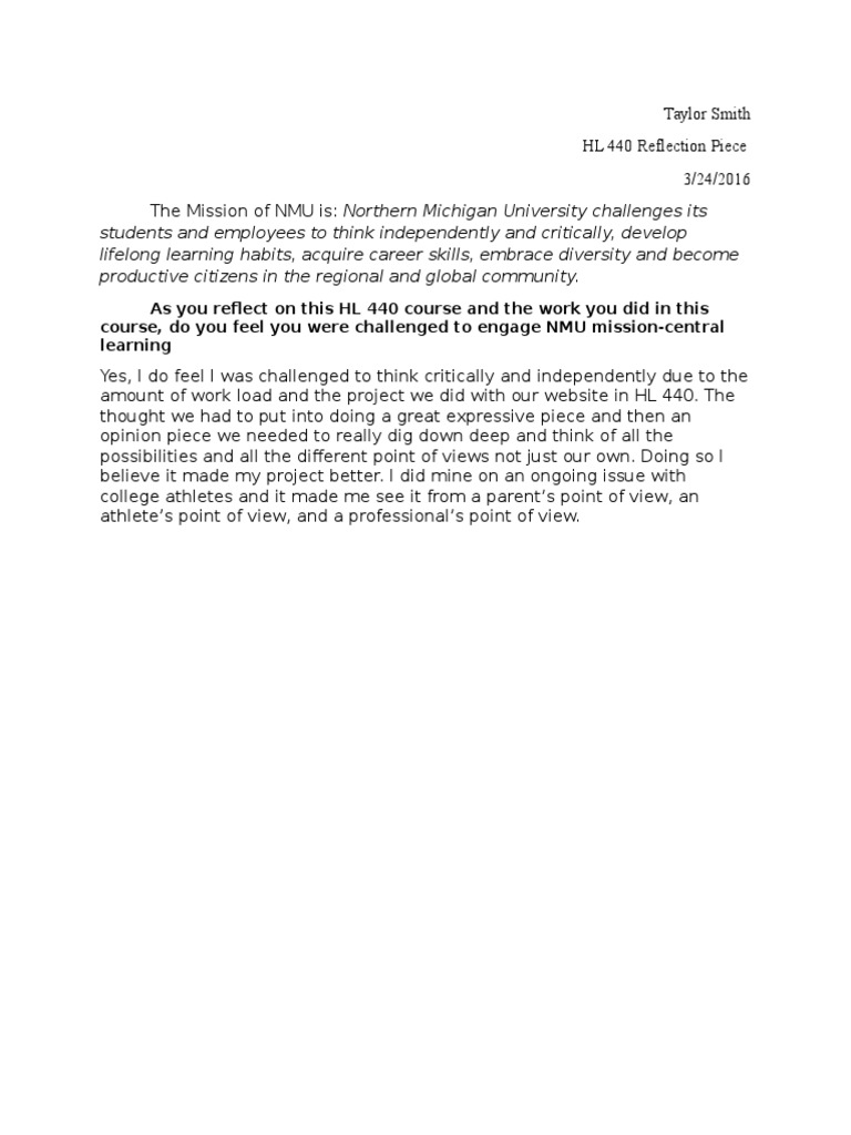 HL 440 Reflection Piece | PDF