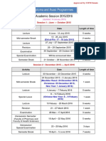 Academic Sessions 2015-2016