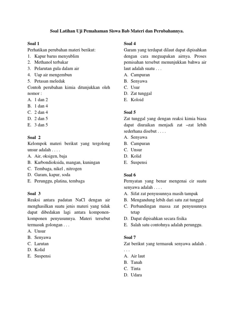 Soal Uji Kepahaman Anda Kimia Koloid - Tema Soal