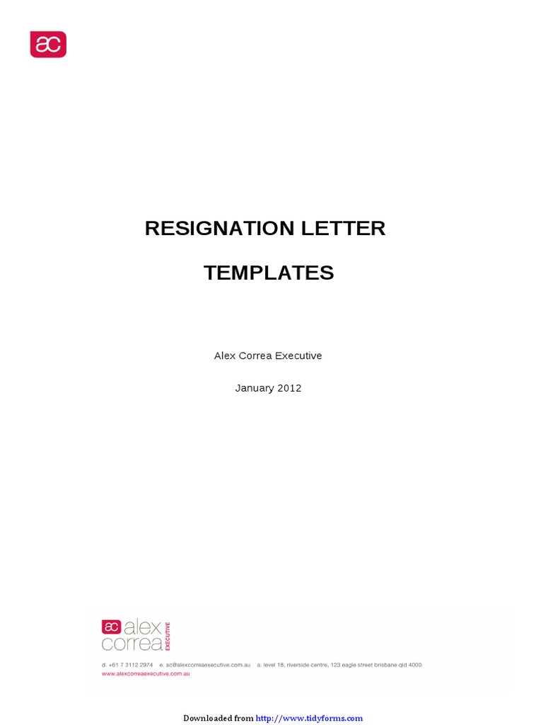 Resignation Letter Templates Guide | PDF | Career & Growth | Business
