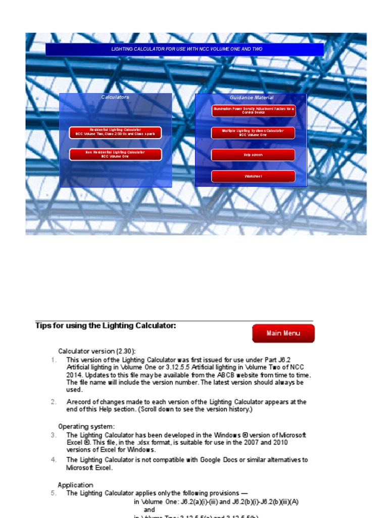 Lighting Calculator Excel PDF Lighting Microsoft Excel