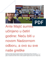 Ante Majić Sumira Učinjeno U Četiri Godine
