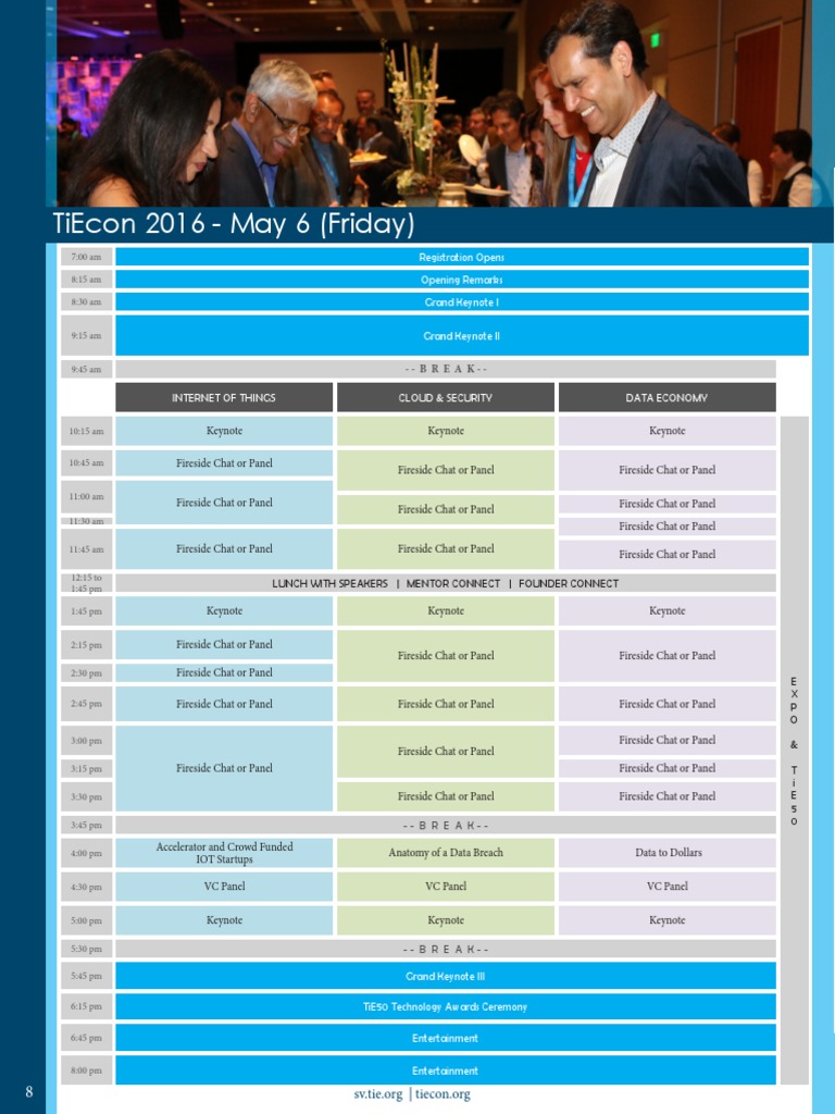 TiEcon Agenda PDF Entrepreneurship Of Things