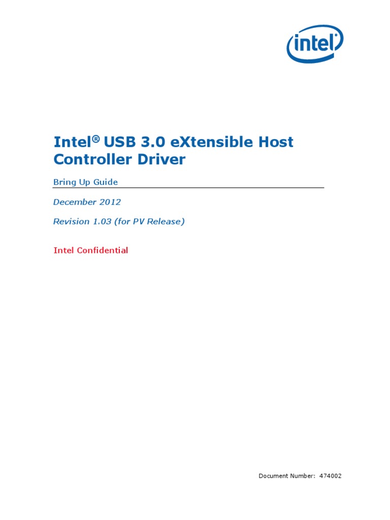 Intel (R) USB 3.0 EXtensible Host Controller Driver - Bring Up Guide r1 ...