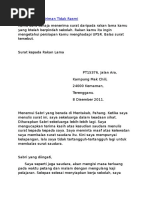 Contoh Karangan Surat Kiriman Rasmi