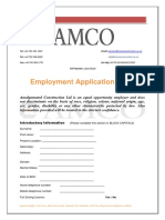 Employment Application Form: Introductory Information