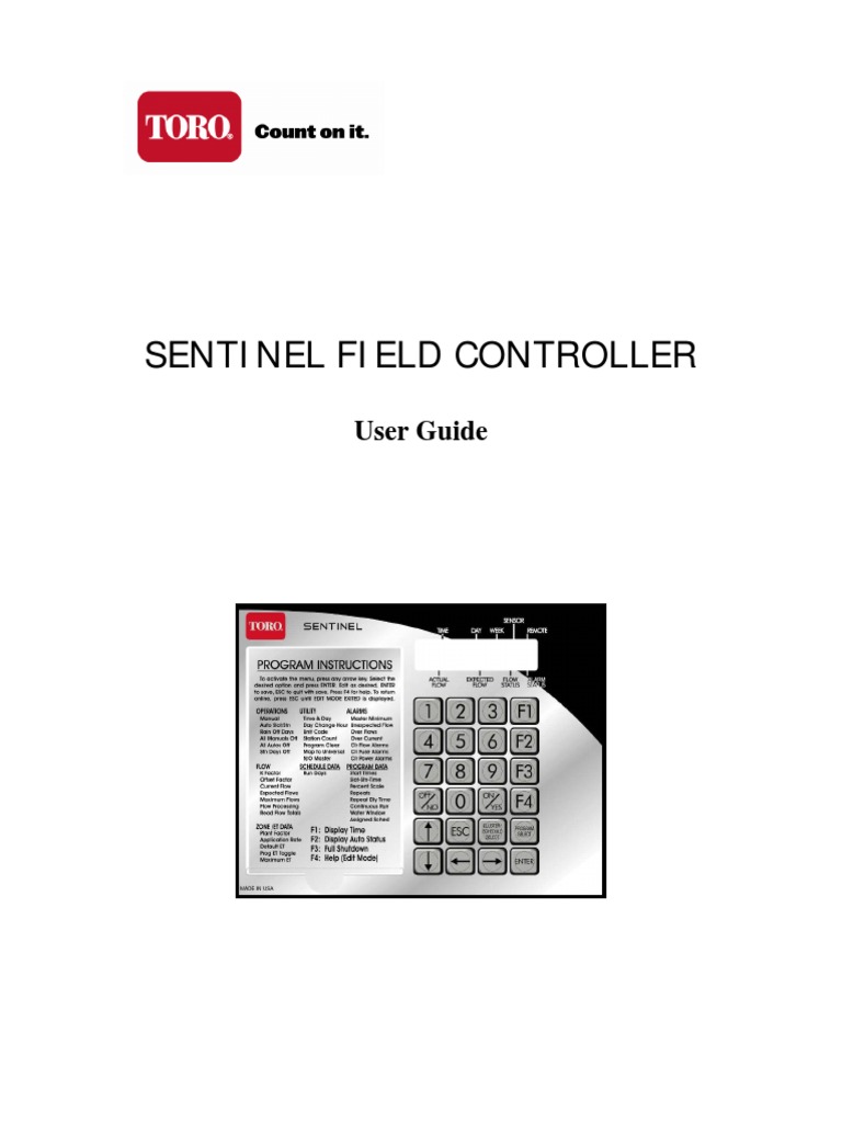 Sentinel Field Controller User Guide | PDF | Menu (Computing) | Computing