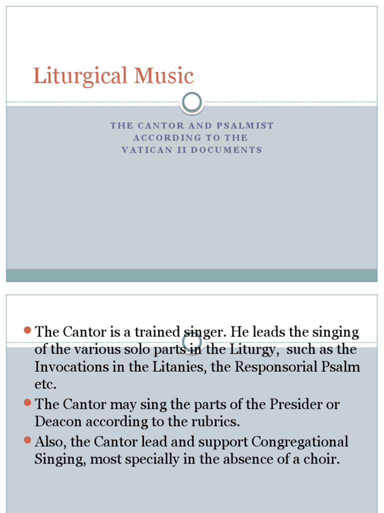 Role of the Cantor in Liturgical Music | PDF | Social Science | Art
