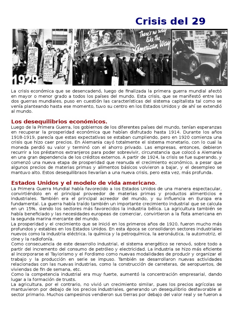 La Crisis Del 29 | PDF | Gran depresion | Vladimir Lenin