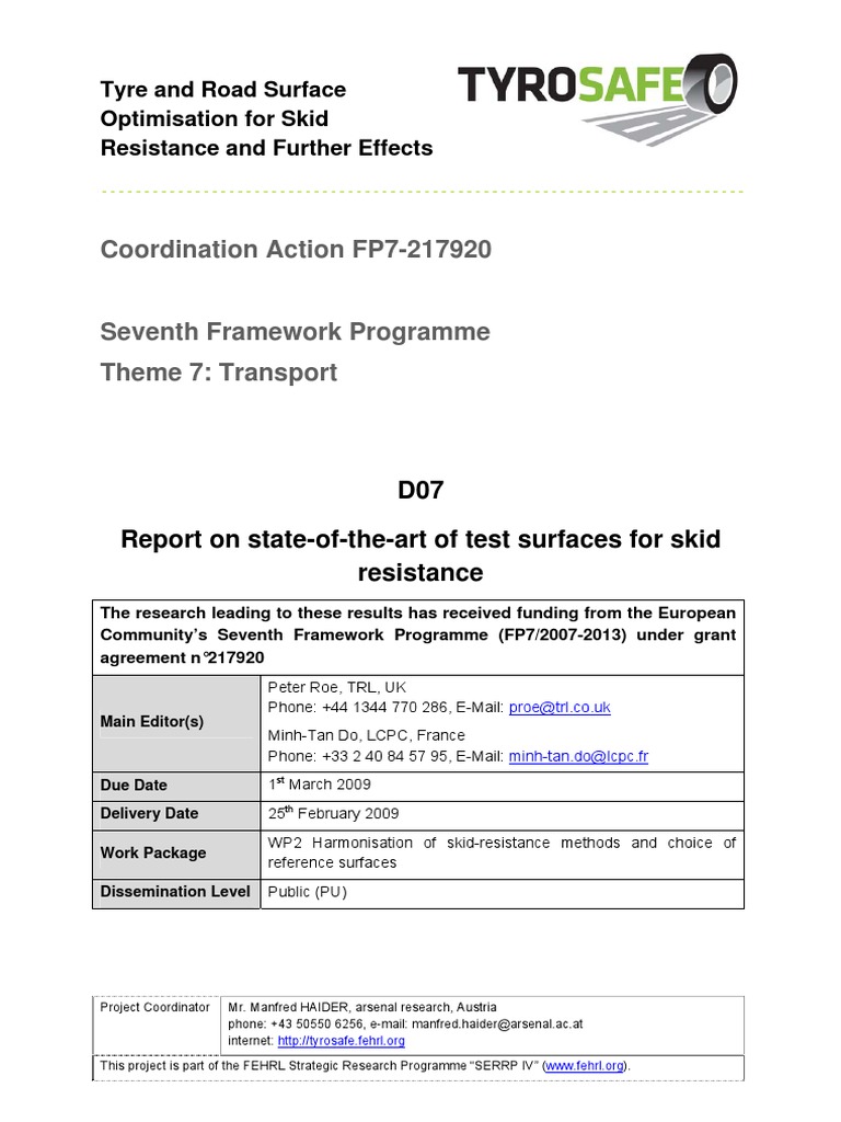 Report On State of The Art of Test Methods Seventh Framework Programme ...