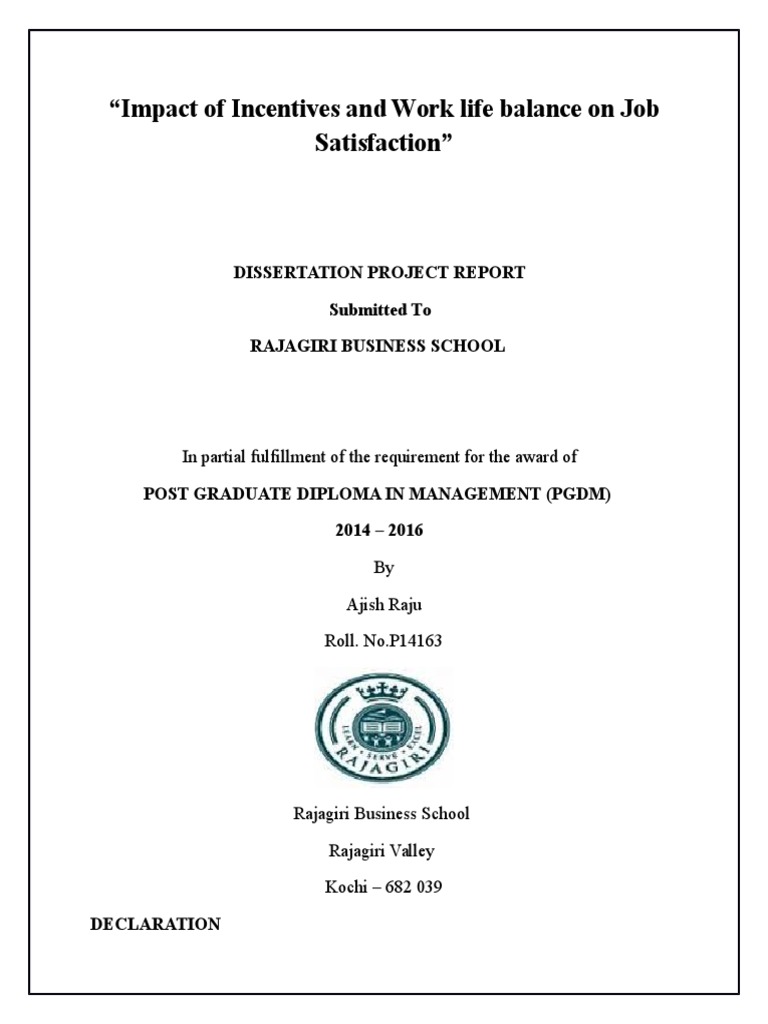 Impact of Incentives and Work Life Balance On Job Satisaction | PDF ...
