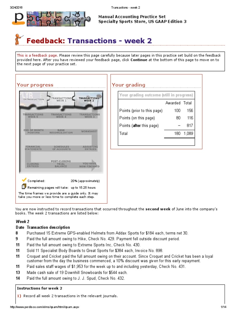 Week 2 Transactions for Accounting Practice | PDF | Debits And Credits ...