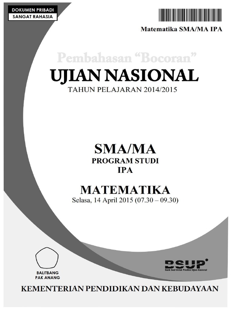 Pembahasan Bocoran Soal Un Matematika Sma Ipa 2015 By Pak Anang