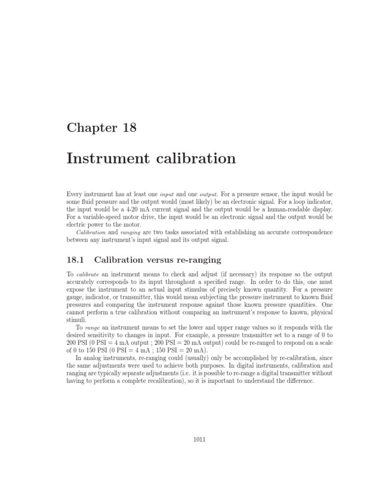 Instrument Calibration Essentials | PDF | Calibration | Analog To ...