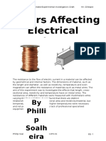 Year 12 Physics EEI: Factors Affecting Electrical Resistance
