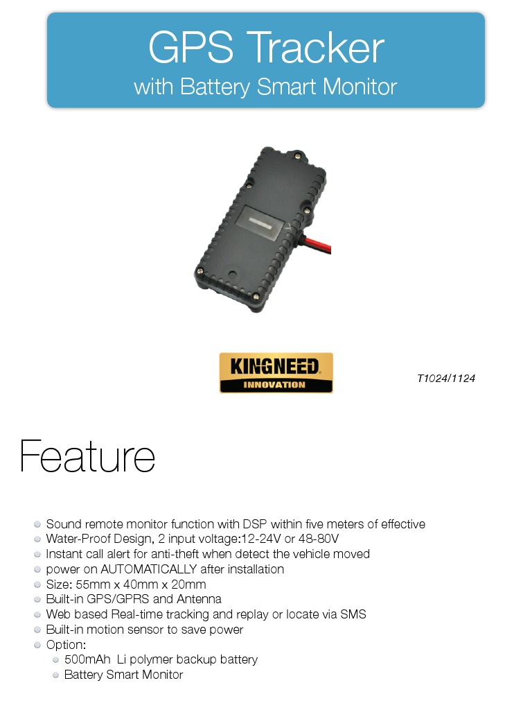 T1124 GPS Tracker | PDF | Technology & Engineering