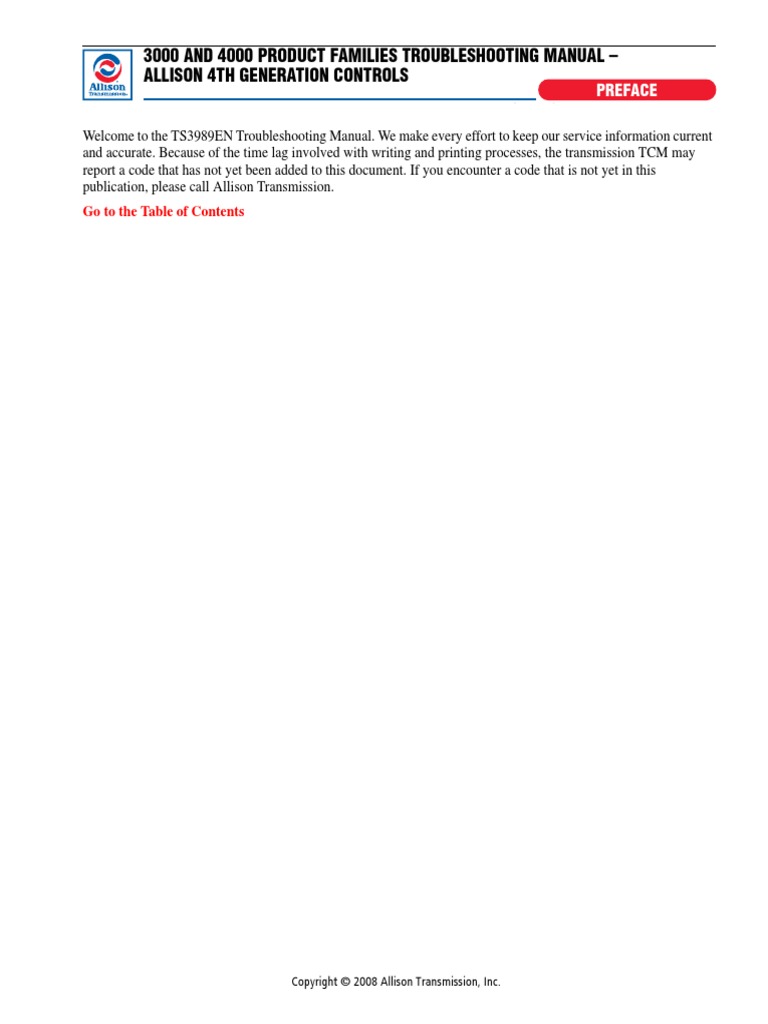 Allison 3000 4000 Series Troubleshooting Transmission Mechanics Throttle