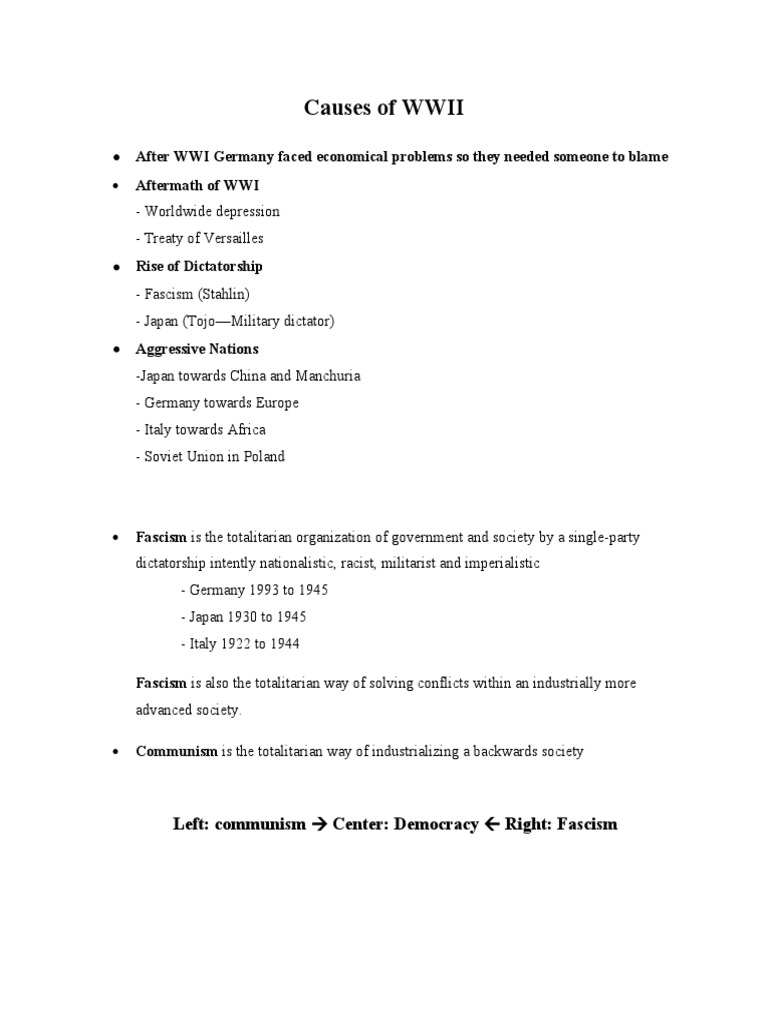 Key Causes of World War II | PDF