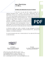 Acta entrega medidor agua I.E