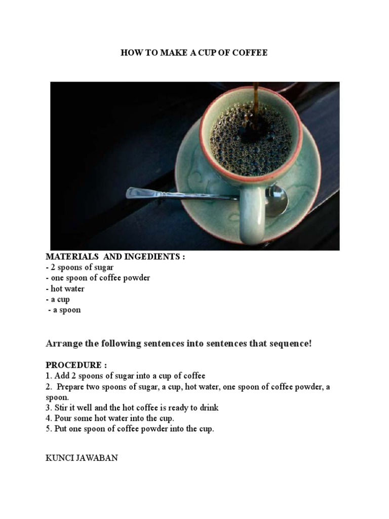 How To Make A Cup of Coffee | PDF