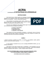 Cuadernillo Escala de Estrategias de Aprendizaje (ACRA) (Tea Ed.)