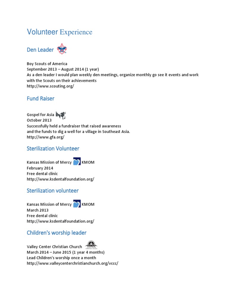 Volunteer Roles in Leadership & Fundraising | PDF