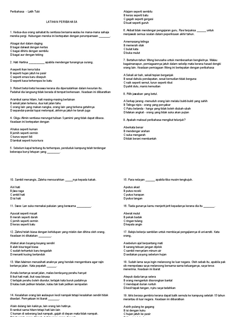 Peribahasa PMR Peribahasa PMR