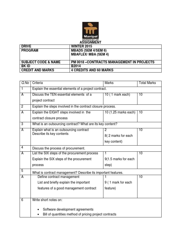 Contracts Management in Projects | PDF | Business