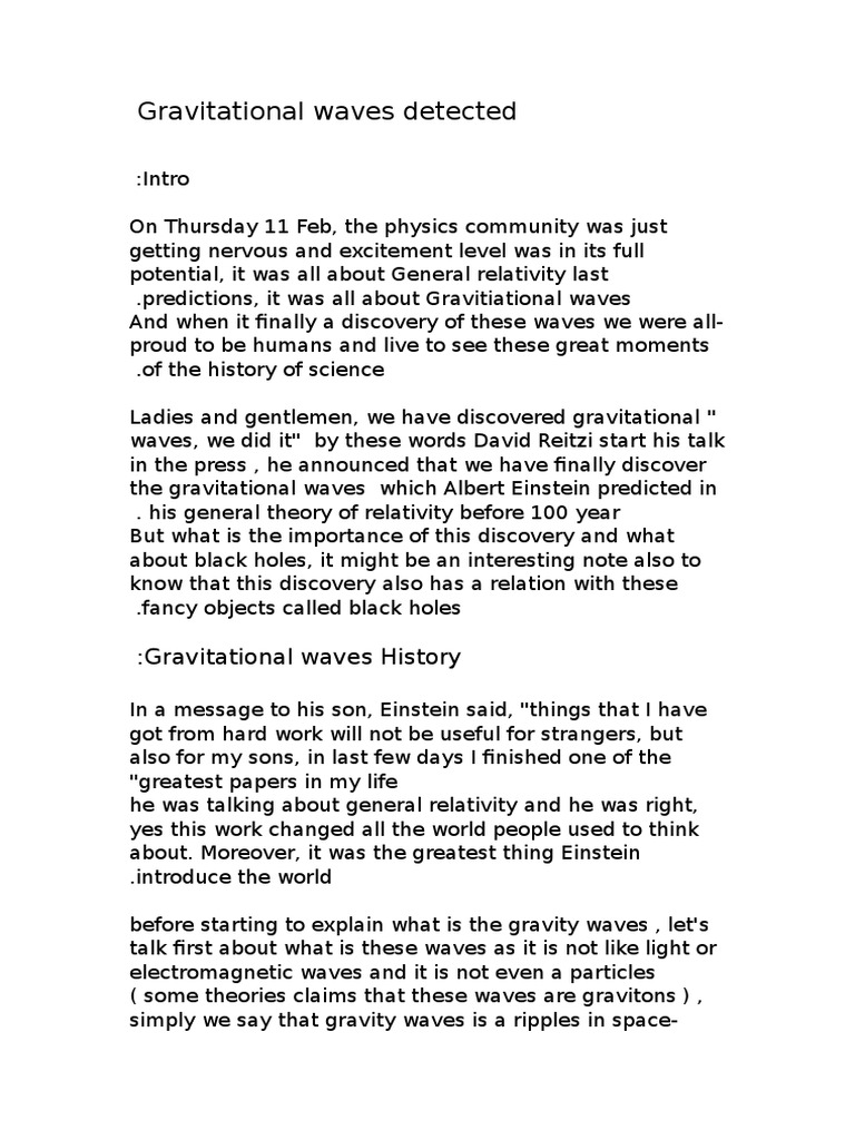 Discovery of Gravitational Waves | PDF | Gravitational Wave | Gravity