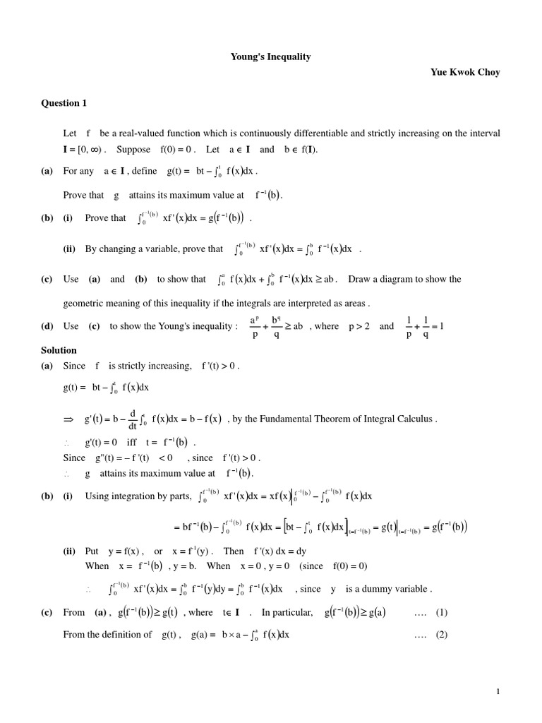 Young Inequality Integral Functions And Mappings