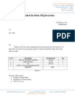 Quotation For Solar Off Grid System