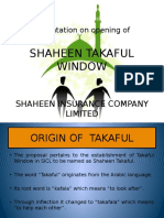 Shaheen Takaful Window: Presentation On Opening of