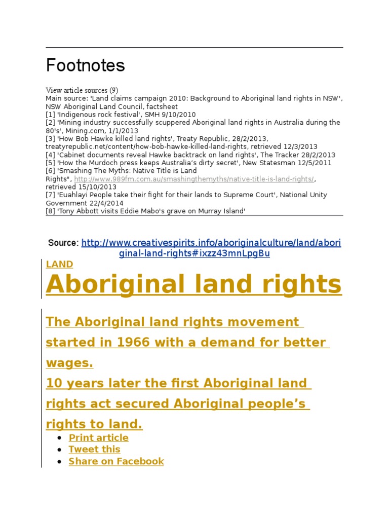 Abroginal Land Rights | PDF | Indigenous Australians | Government
