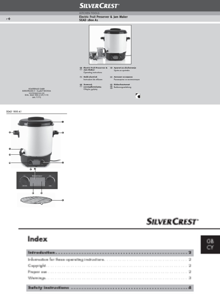Silvercrest 71772 SEAD 1800 | PDF | Electrical Connector | Vinegar