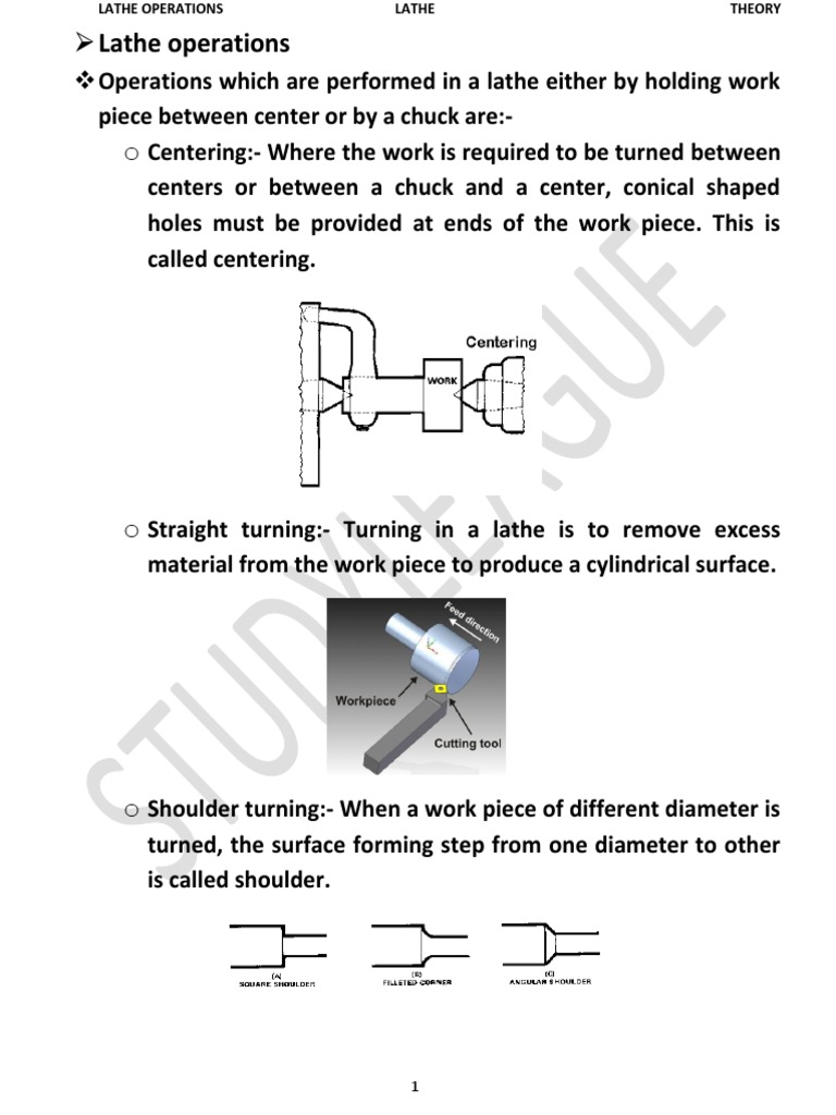 Lathe Operations PDF Machining Industrial Processes