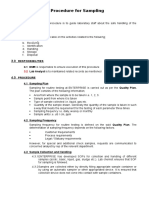 Procedure For Sampling