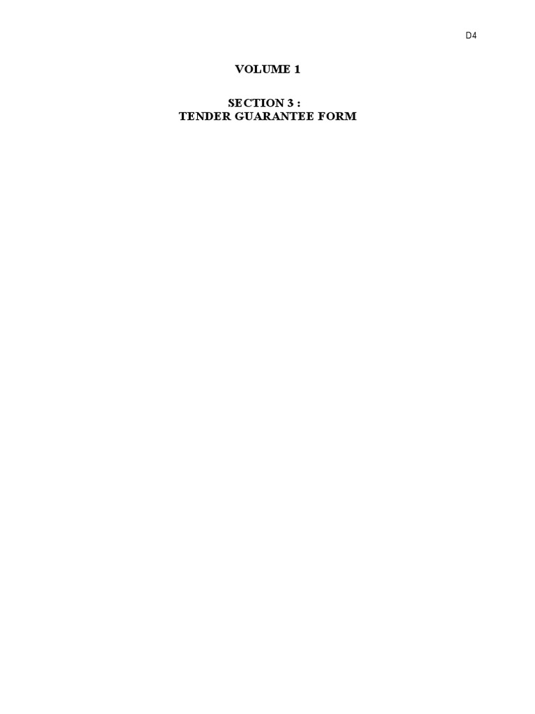 Tender Guarantee Form Template | PDF