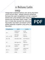 Singkatan Bahasa Latin Resep