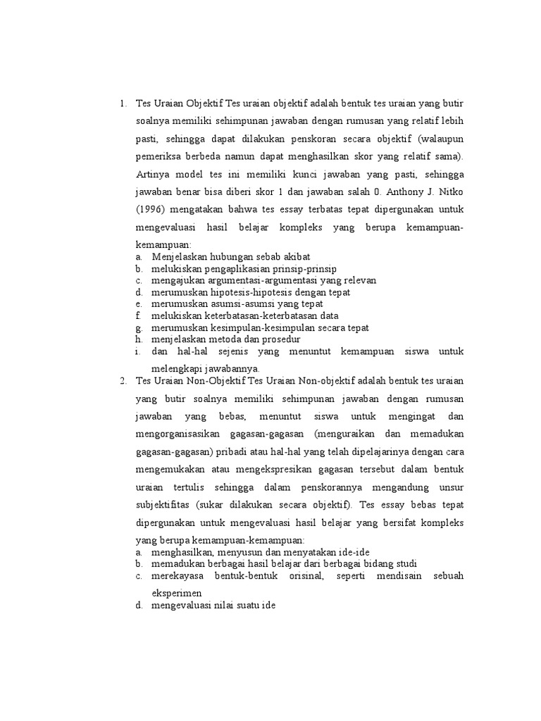 Uraian Objektif Dan Non Objektif
