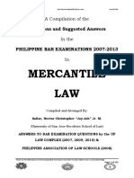 MERCANTILE Law Compilation Bar Q and A 2007-2013