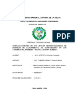 Fortalecimiento de Las Juntas Administradoras de Servicio de Saneamiento de Saneamiento en Los Caserios Del Distrito de Daniel Alomias Robles