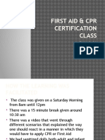 First Aid CPR Certification Class