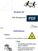 Risk Management: © CHSS 2003 Ref: SC/086/V1