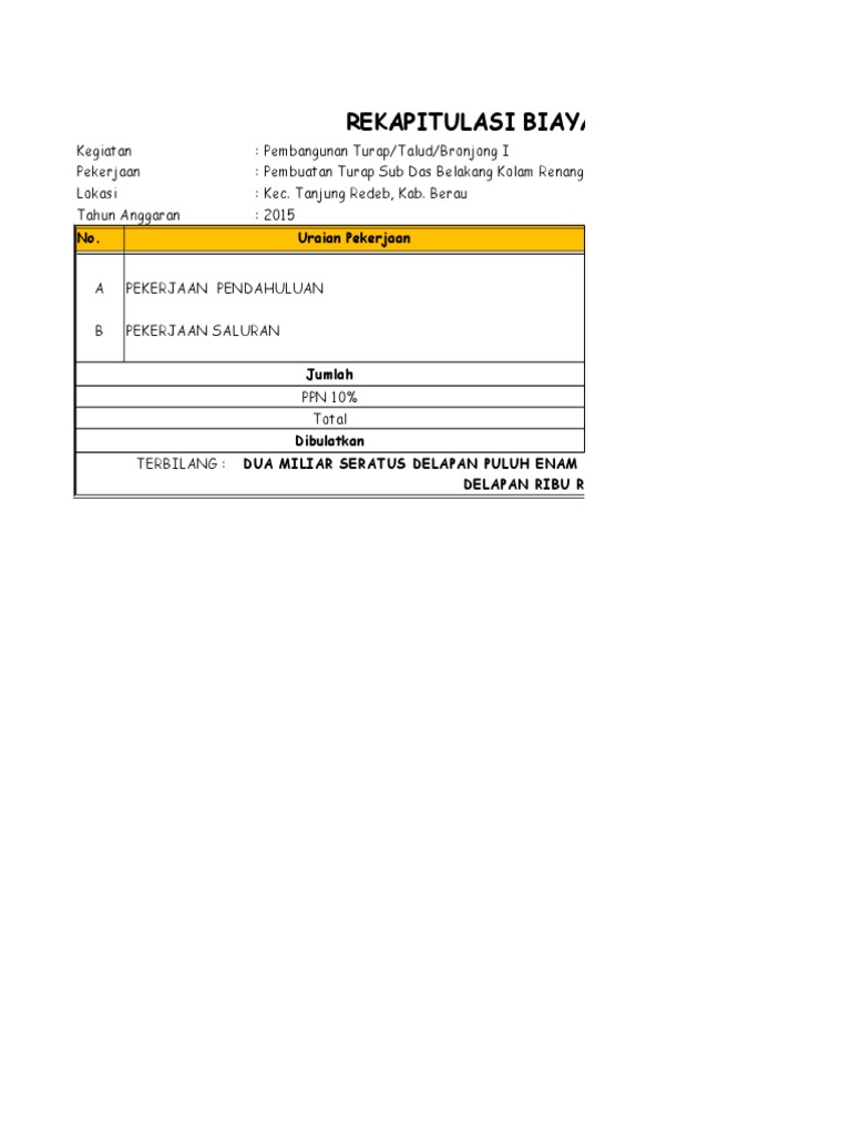 Rab Pembuatan Turap  Rab Pembuatan Turap