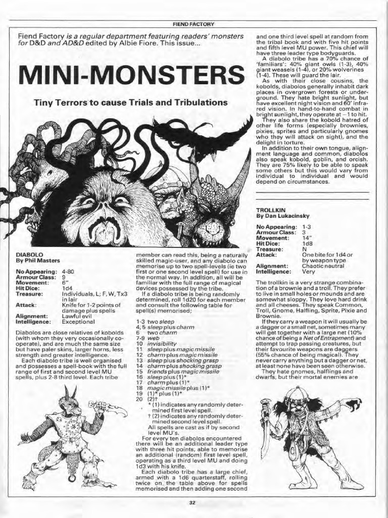 Mini Monsters | PDF | Dungeons &amp; Dragons | Leisure