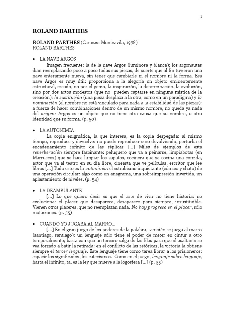 Apuntes de Barthes | Descargar gratis PDF | Estereotipos | Science